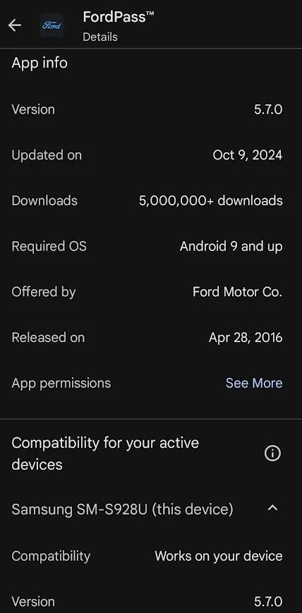 Ford F-150 Lightning FordPass 5.7.0 for iOS & Android released 1730304468597-o9