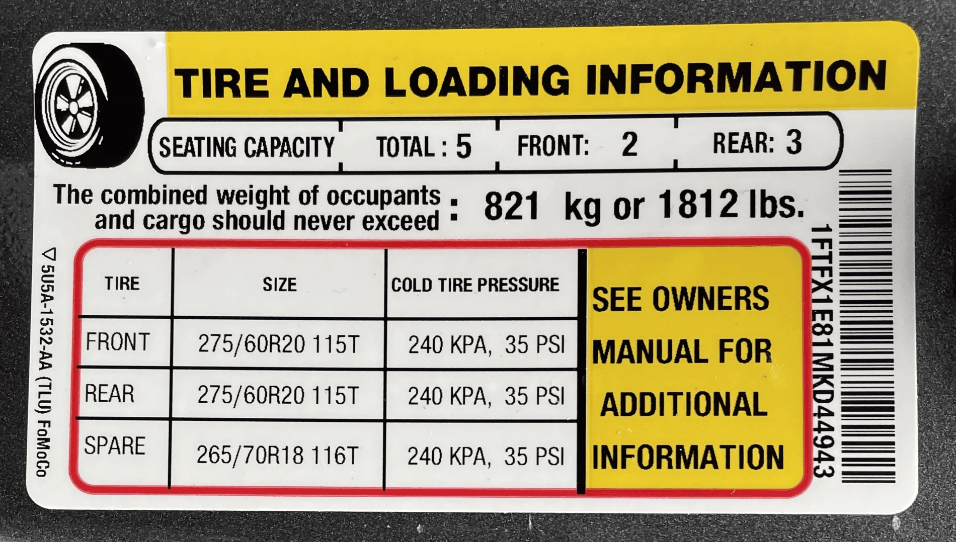 Ford F-150 Lightning 2021 F-150 Payload Stickers tempImageiK96wM