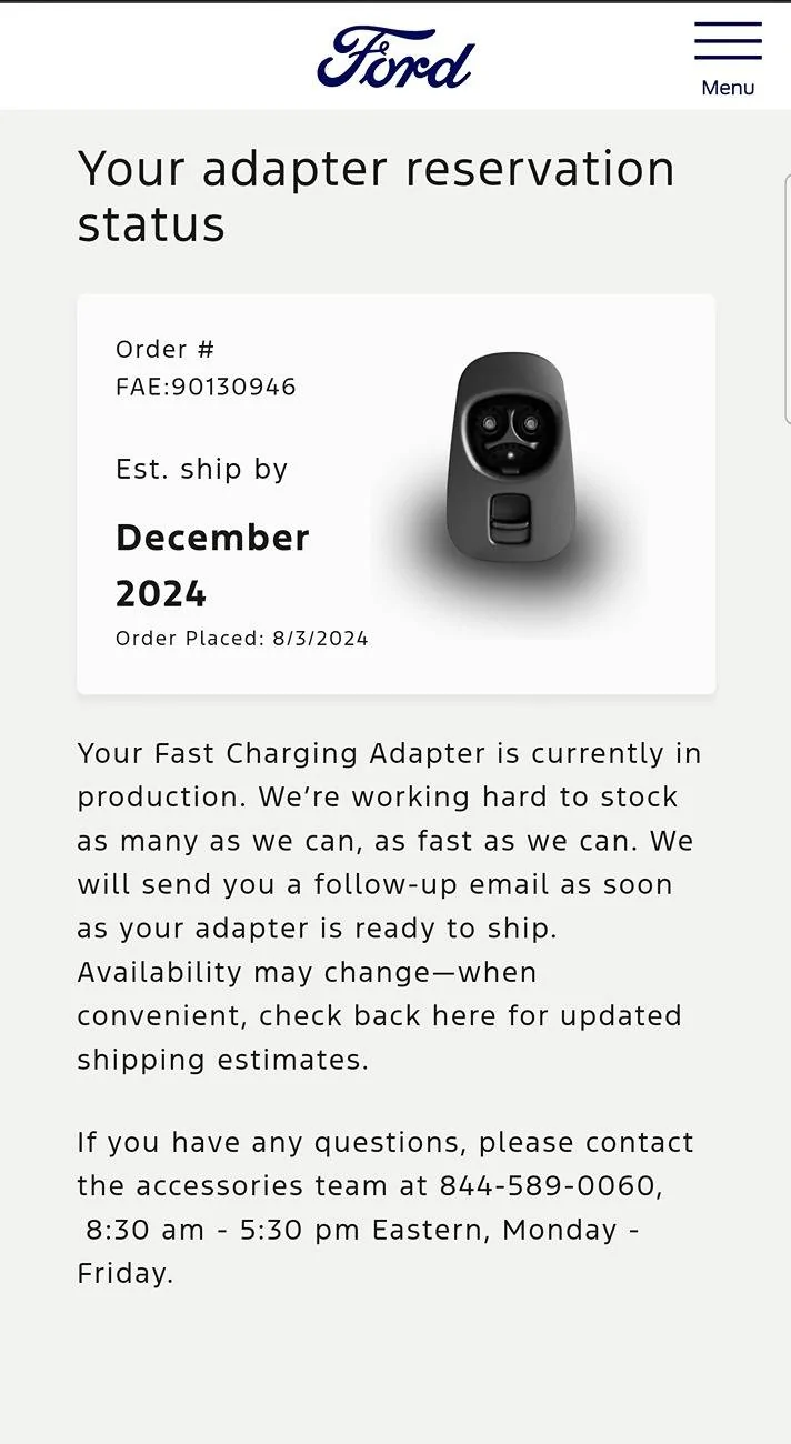 Ford F-150 Lightning ✅ Ford Resumes Shipping NACS Charging Adapters (February 2025 batch) 1000001950