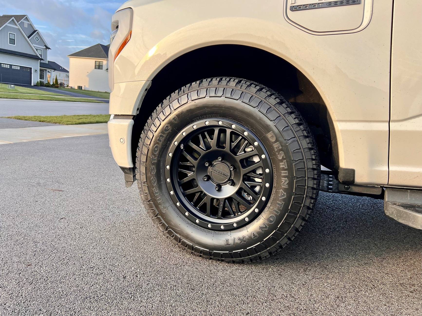Ford F-150 Lightning Raceline 951B Ryno 18x9 + Firestone Destination XT installed IMG_6045