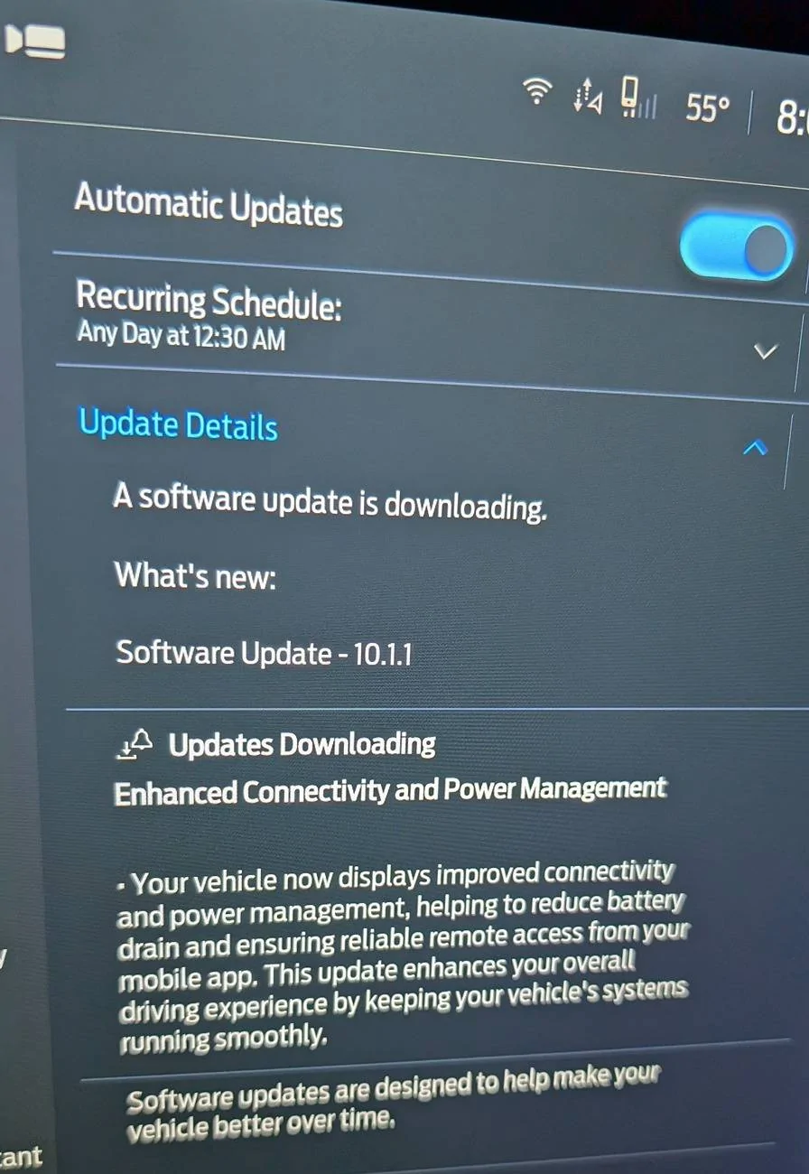Ford F-150 Lightning OTA - Getting the latest software update -- a FIX for stuck downloading process downloading PXL_20241211_130228799.MP