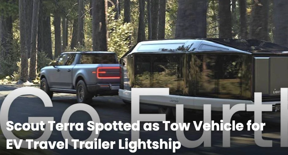 Ford F-150 Lightning Official: Scout EV Pickup & SUV debut w/ Gas Range Extender, 4x4, BOF, Lockers, Sway Bar Disconnect -- All Specs, Wallpapers, Videos scout-terra-pickup-towing-trailer-jpg