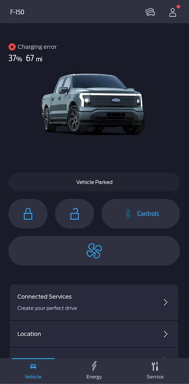 Ford F-150 Lightning Fordpass app missing notification option for "charger error" Screenshot 2024-12-24 at 6.05.14 PM