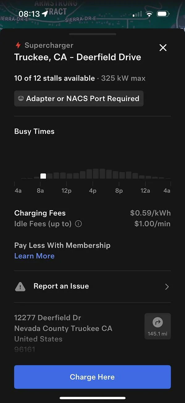 Ford F-150 Lightning Blue Oval charges vs Tesla charge via app IMG_8316