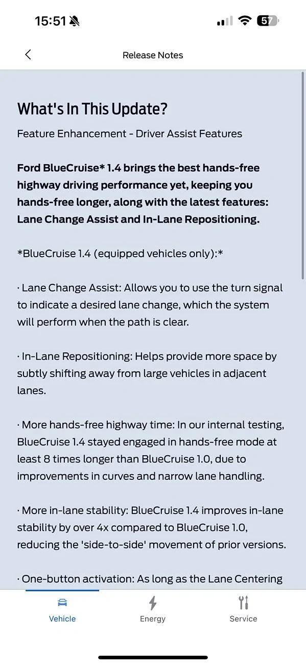 Ford F-150 Lightning Bluecruise 1.4 officially being sent out to F150 & Lightnings starting today (12/11/24)! IMG_4166