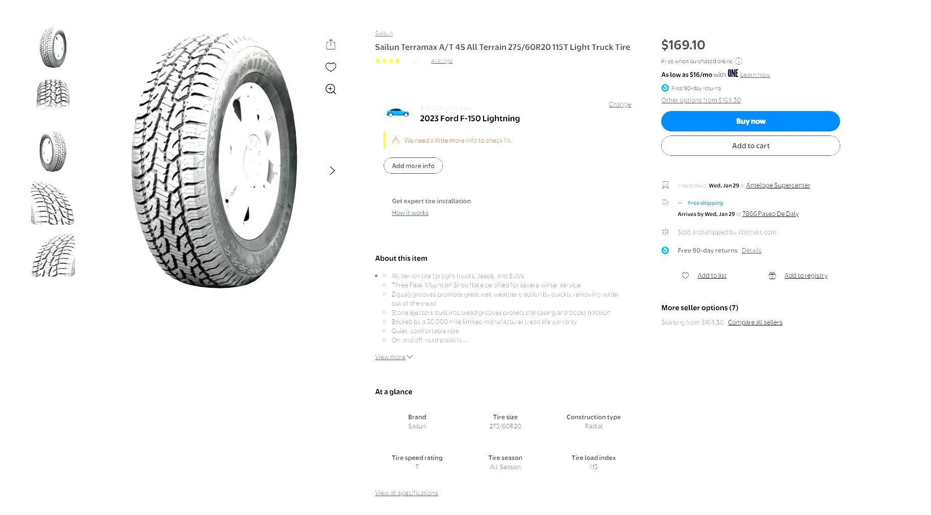 Ford F-150 Lightning Installed Toyo Open Country AT3 EV 116 T XL All-Terrain Tires Screenshot 2025-01-27 200451
