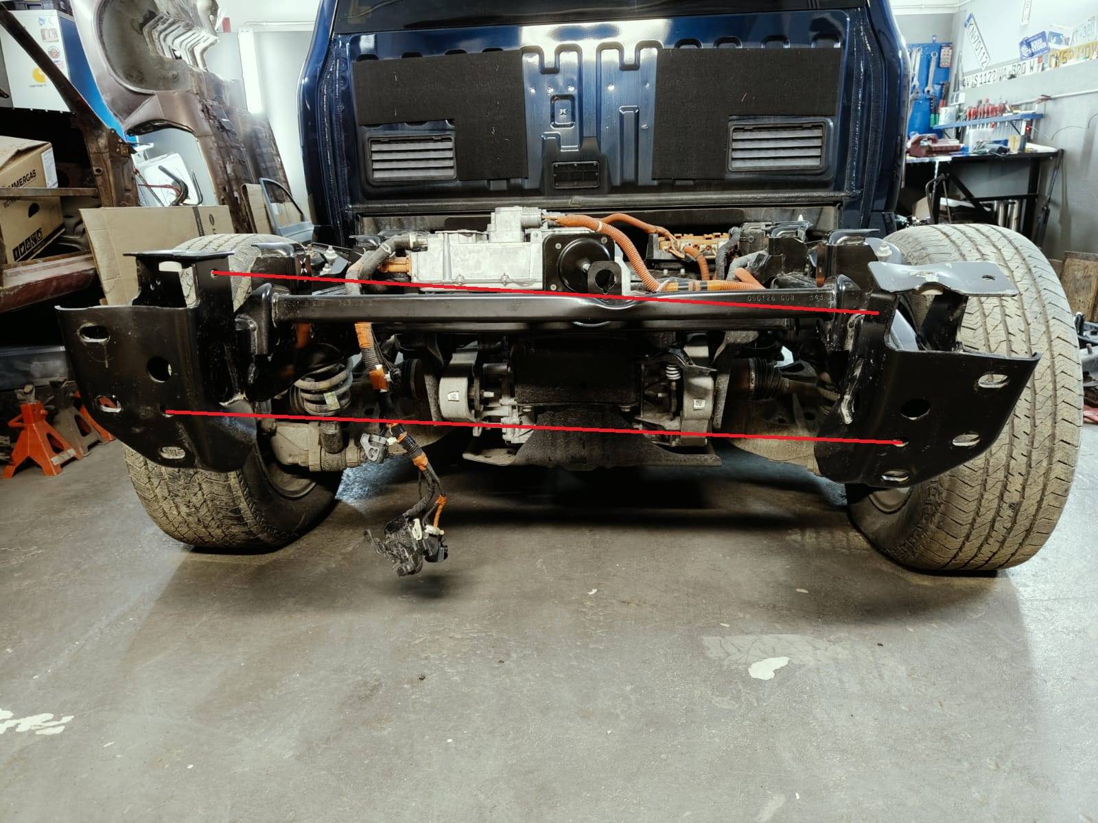 Ford F-150 Lightning Dimensions of the rear part of the frame. rear