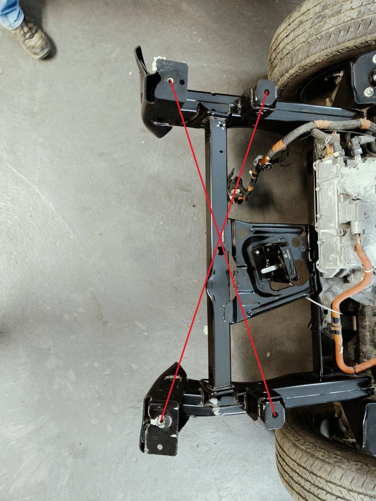 Ford F-150 Lightning Dimensions of the rear part of the frame. u