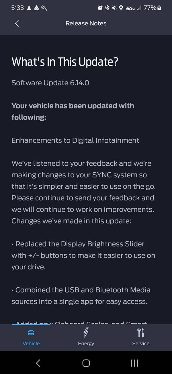 Ford F-150 Lightning Software Update 6.14.0 - Sync Update Ver 23306 Revision: 1076 1000007324