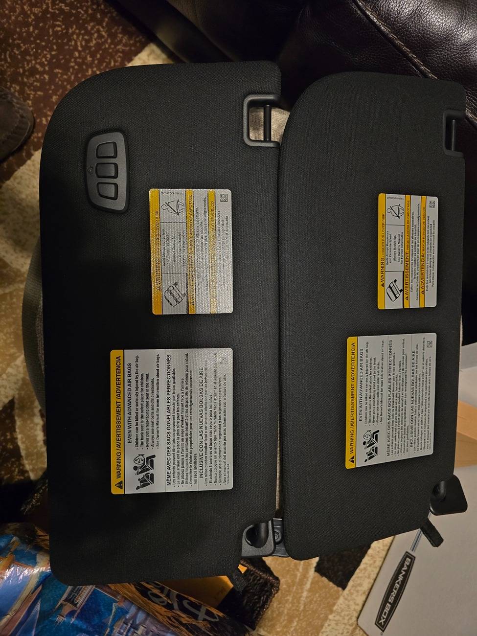 Ford F-150 Lightning Lightning Sun Visor Black Driver's Side w/Illuminated Vanity Mirror & Garage Door Opener (SOLD!) 20250206_133048