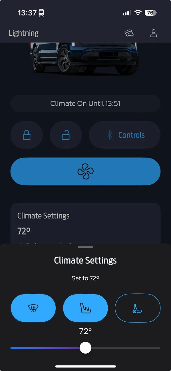 Ford F-150 Lightning Services for remote climate start & charge monitoring failed today 1738953595346-e1