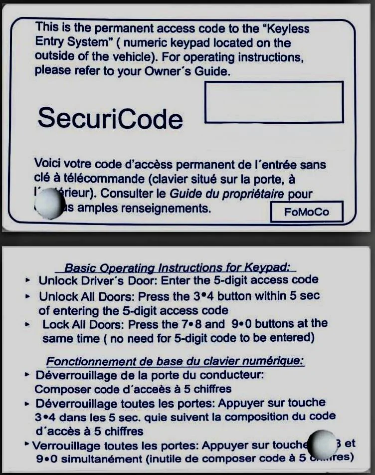 Ford F-150 Lightning Door keypad programming Screenshot 2025-02-15 at 10.41.49 AM 2