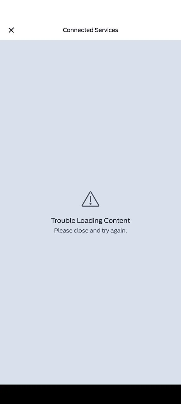 Ford F-150 Lightning "Connected Services" option giving error in Ford Pass app Screenshot_20250217-123911