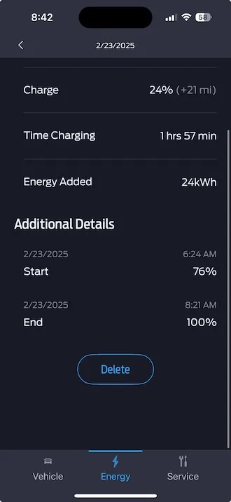 Ford F-150 Lightning Charge to 100% on L2 charger, but GOM shows 84% on startup fp2