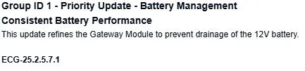 Ford F-150 Lightning ECG-25.2.5.7.1 - Consistent Battery (LVB) Performance ECG_25-2-5-7-1