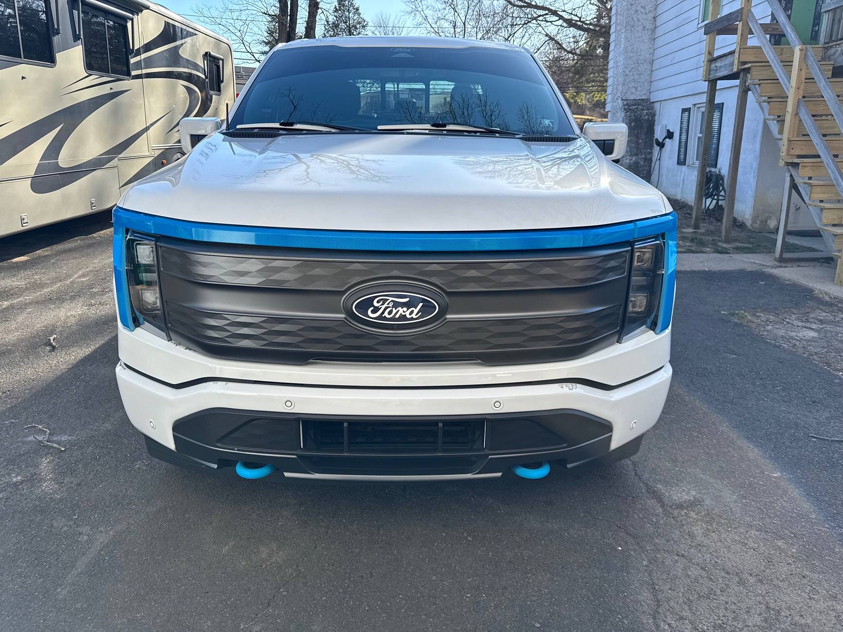 Ford F-150 Lightning XPEL Window TINT & Front Light Bar WRAP installed IMG_3647