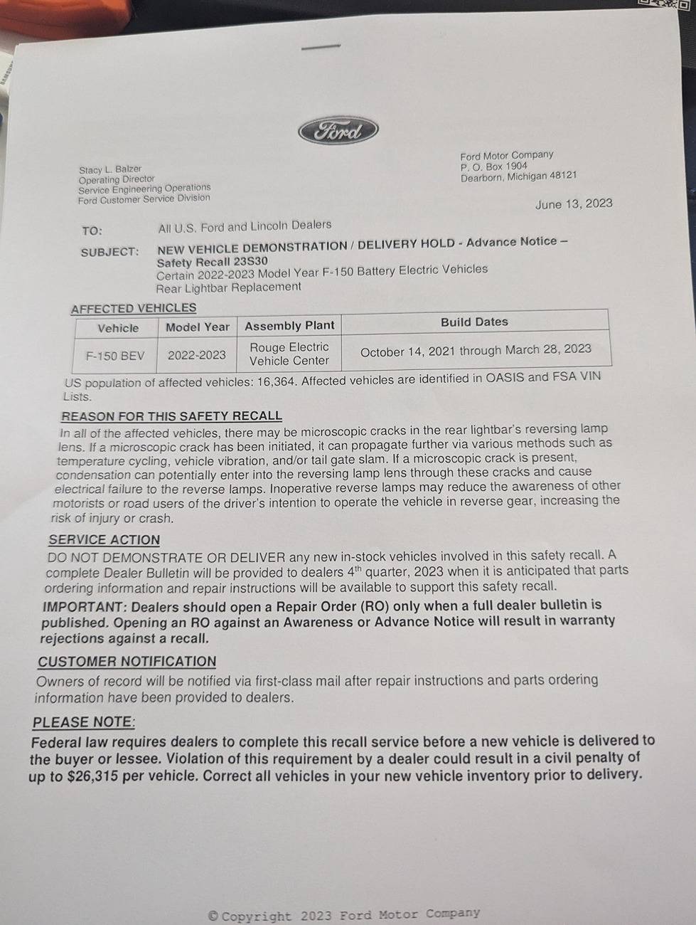 Ford F-150 Lightning Looking for rear lightbar removal instructions. 1000030066
