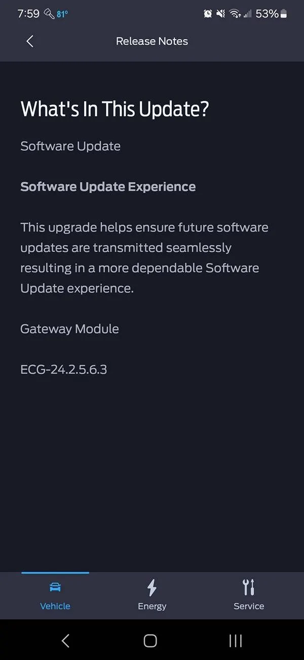 Ford F-150 Lightning ECG-24.2.5.6.3  |  Software Update Experience (Gateway Module) 1000007699