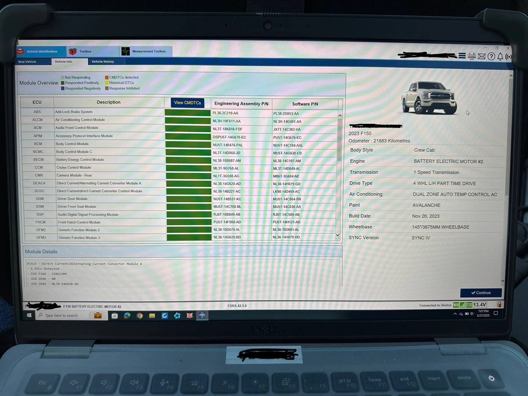 Ford F-150 Lightning 2023 Platinum BC 1.4 after manual FDRS updates now offers OTA. IMG_3776