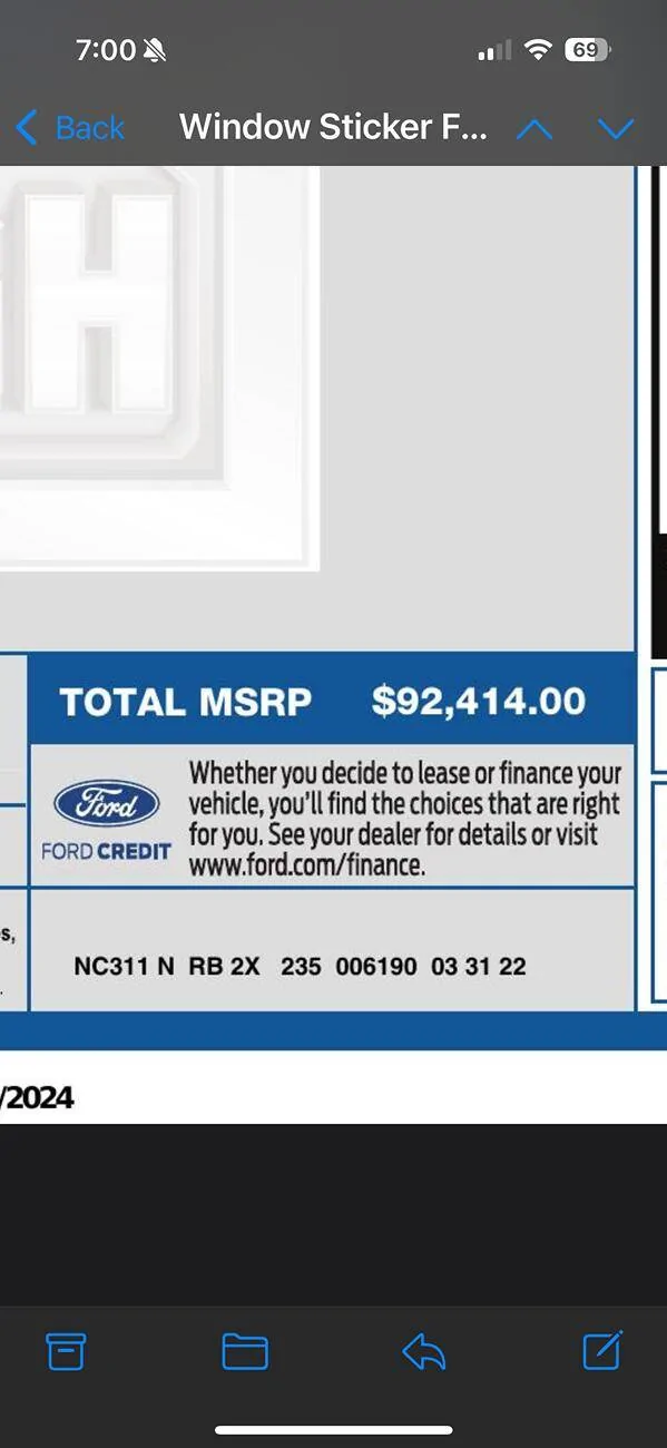 Ford F-150 Lightning Need help identifying my 2022 Lariat as a Mannequin for 42/42 due to warranty issue IMG_1194