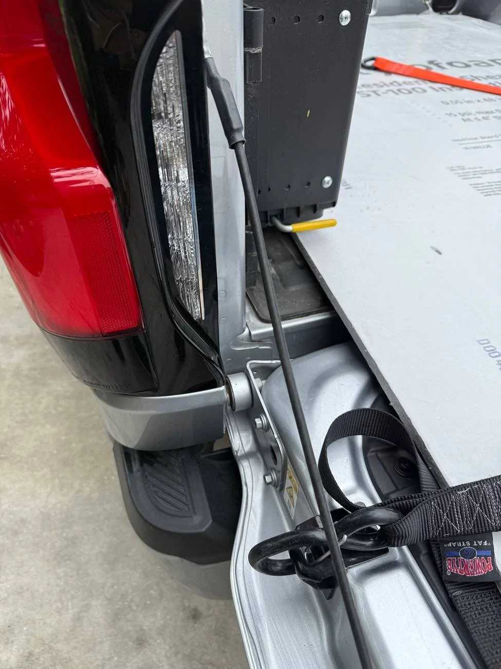 Ford F-150 Lightning PSA if your tail gate is down and you have a light strapped load IMG_8014