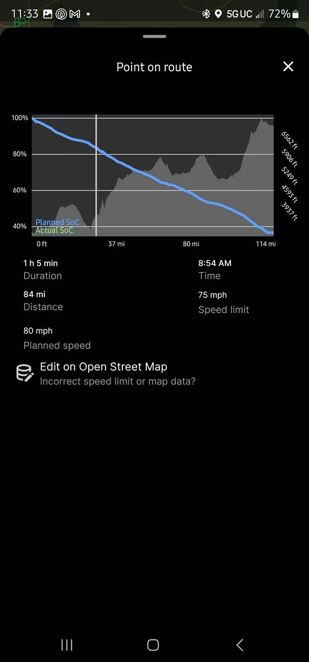 Ford F-150 Lightning Kingman, AZ to Williams, AZ (pulling RV 🪫) Screenshot_20250401_113317_ABRP