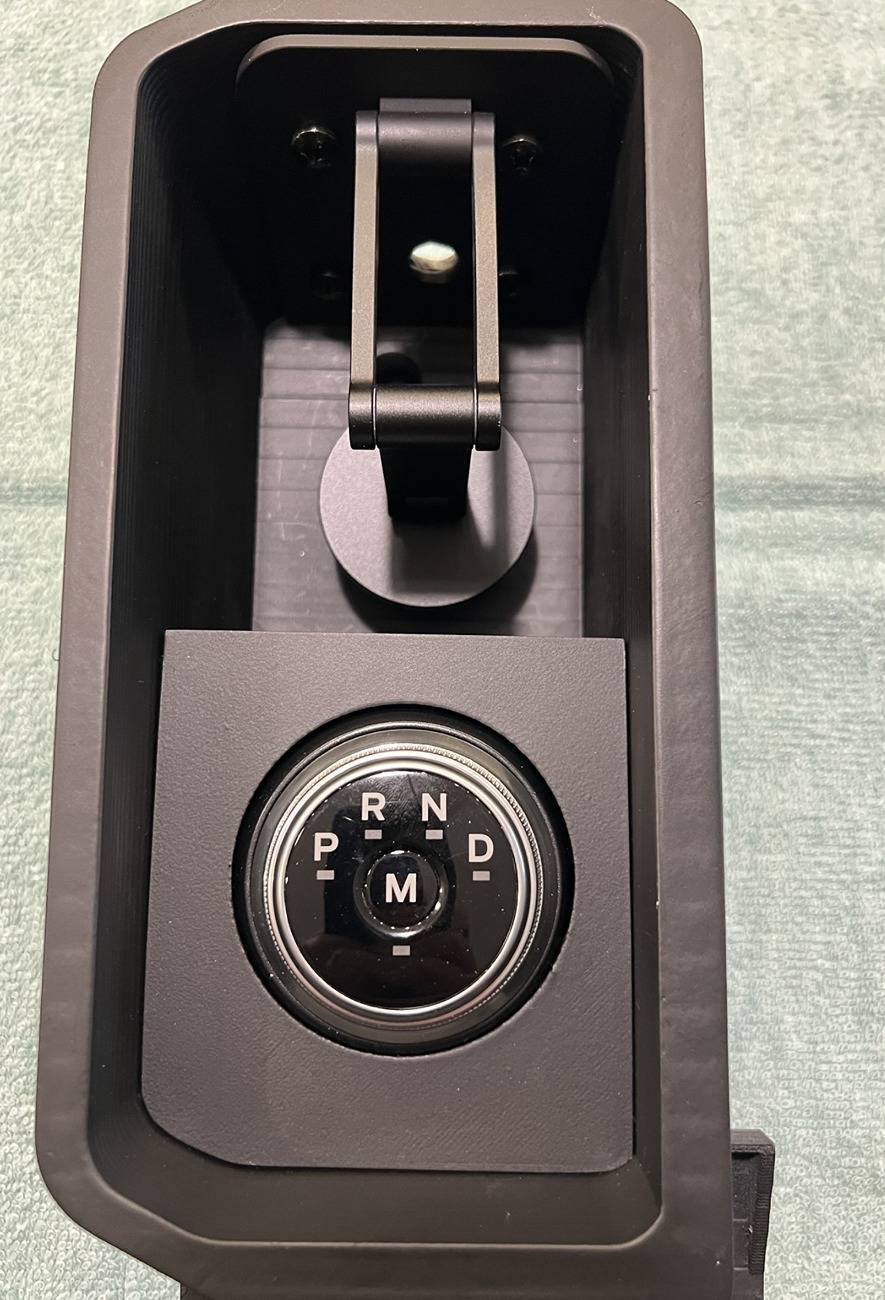 Ford F-150 Lightning Stick to Rotary Shift Knob Conversion w/ 3D Printed Rotary Shifter Holder Outside Folded