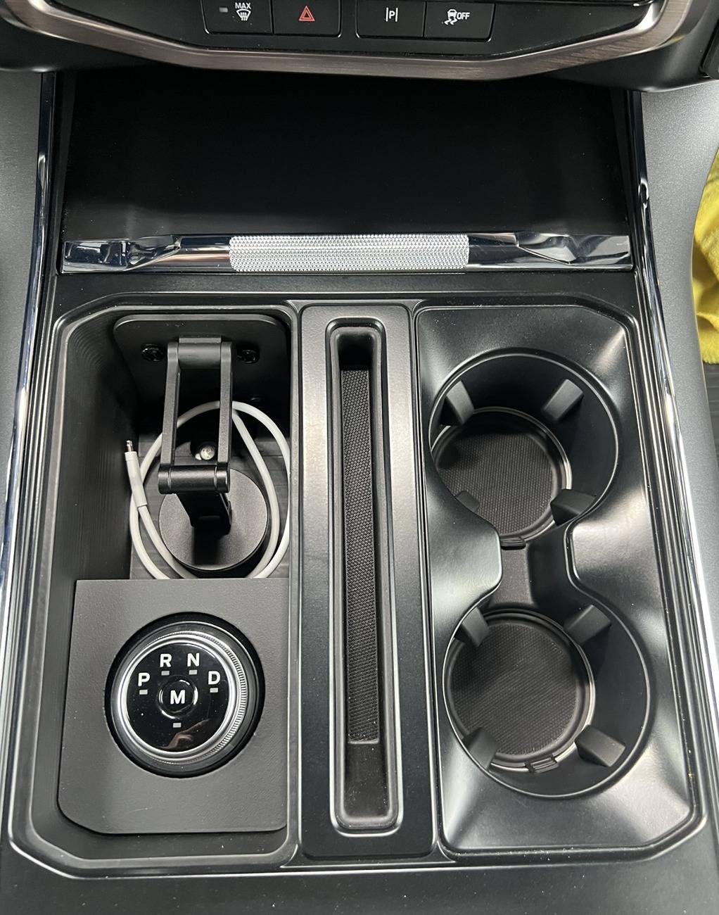 Ford F-150 Lightning Stick to Rotary Shift Knob Conversion w/ 3D Printed Rotary Shifter Holder Inside Folded