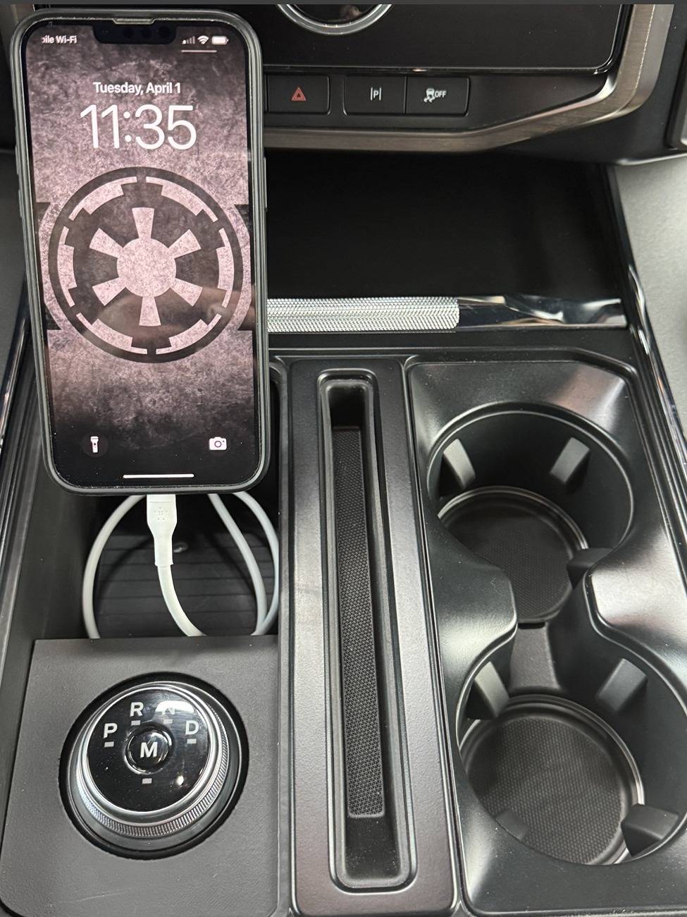 Ford F-150 Lightning Stick to Rotary Shift Knob Conversion w/ 3D Printed Rotary Shifter Holder Inside Mounted