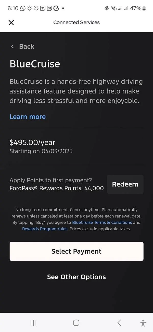 Ford F-150 Lightning BLUE CRUISE 1 YEAR EXTENSION FOR FREE IS BACK! CHECK YOUR FORD APP. DID MINE THIS MORNING Screenshot_20250402_181058_FordPass