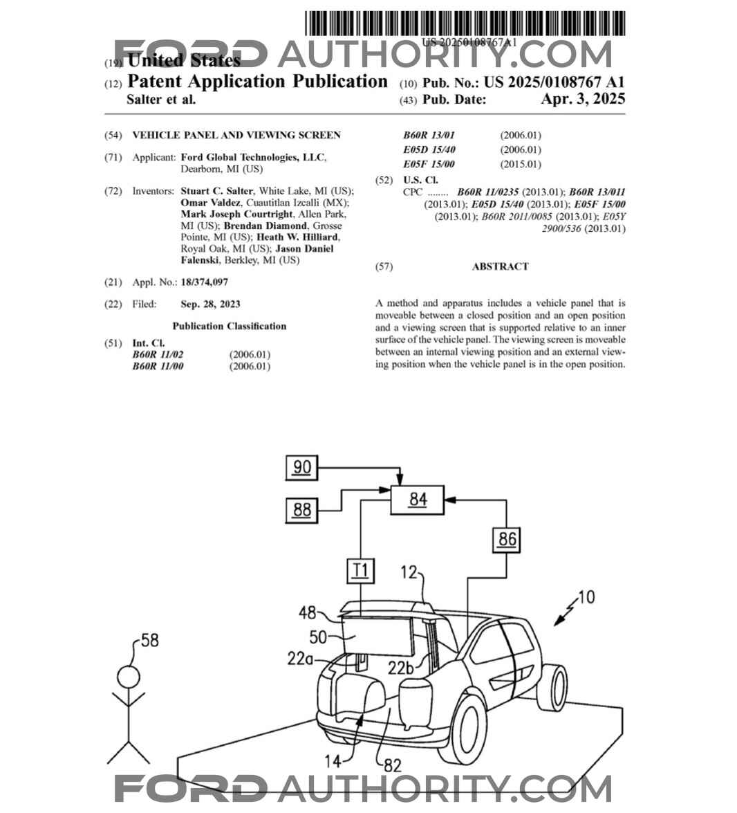 Ford F-150 Lightning Future Ford Vehicles Could Get Movable Panel And Viewing Screen Ford-Patent-Movable-Panel-And-Viewing-Screen-001