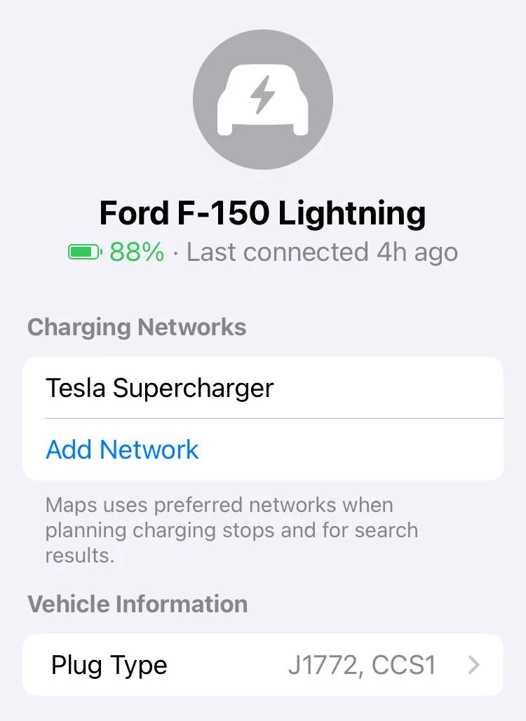 Ford F-150 Lightning Apple iOS 18.4 will finally recognize Tesla superchargers in navigation IMG_9461