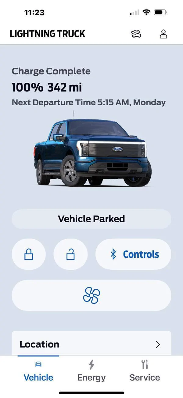 Ford F-150 Lightning Lightning Charged to 345 miles and 100%. IMG_1923