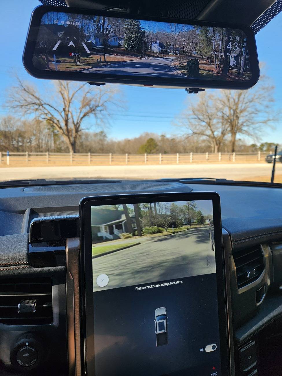 Ford F-150 Lightning Lane keeping assist and adaptive cruise control 20250130_114316