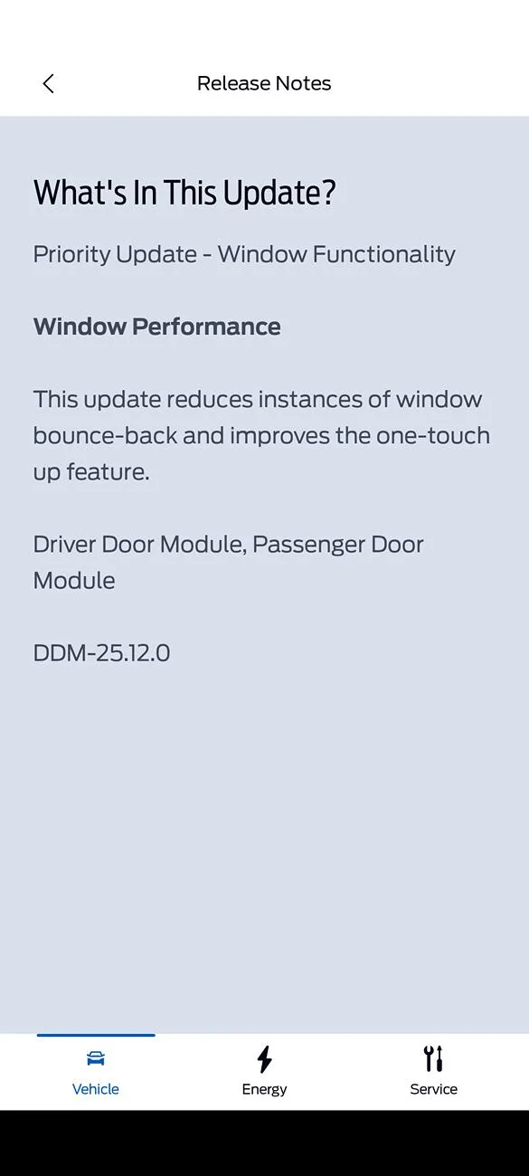 Ford F-150 Lightning PU-DDM-24.11.5 & 25.12.0 Smoother Window Closing Screenshot_20250410-112448