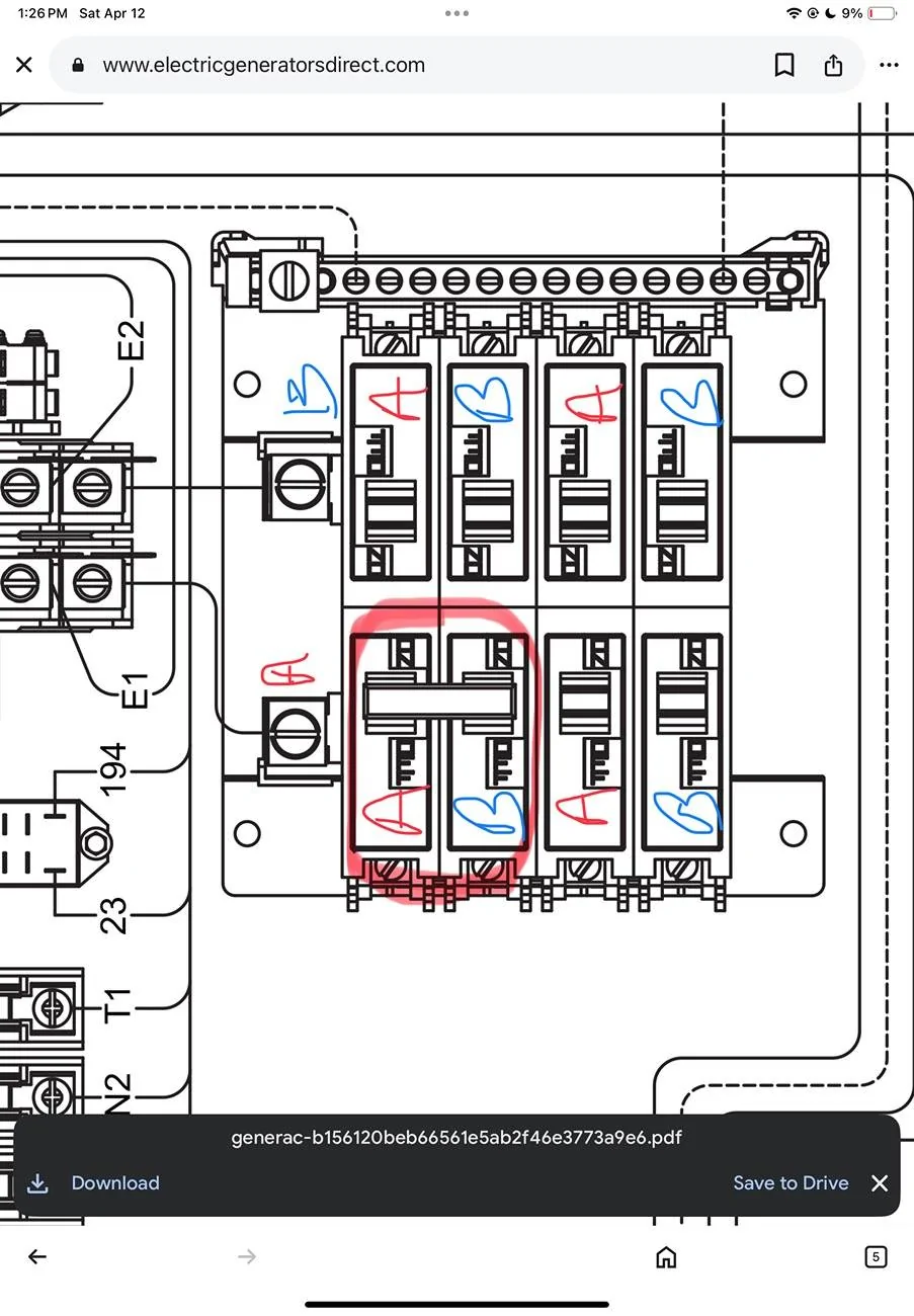 Ford F-150 Lightning Generac 6852 Transfer Switch installed (to power my house from the Pro Power 240V plug) IMG_1904