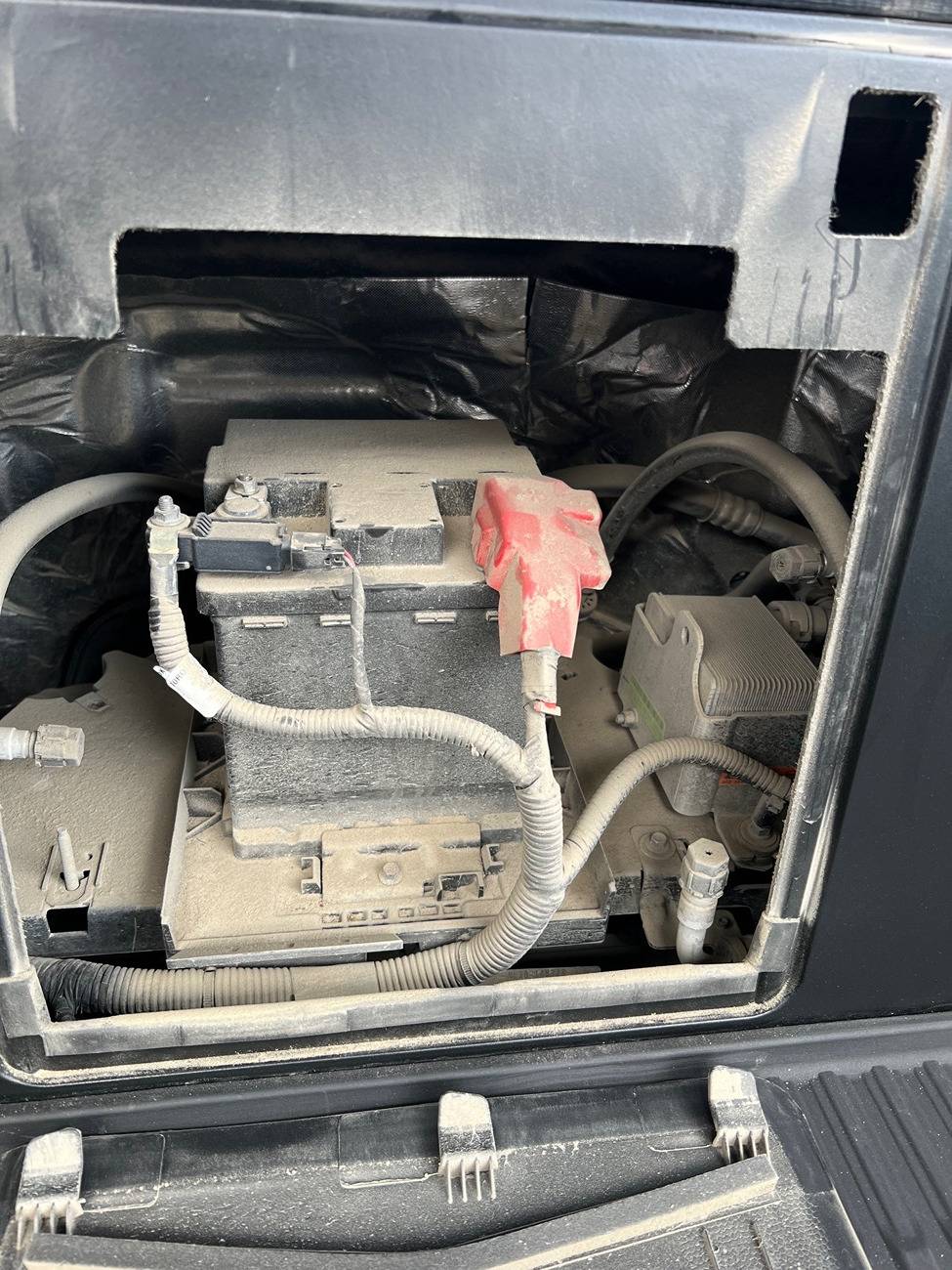 Ford F-150 Lightning Lots of dust in 12V battery area dust