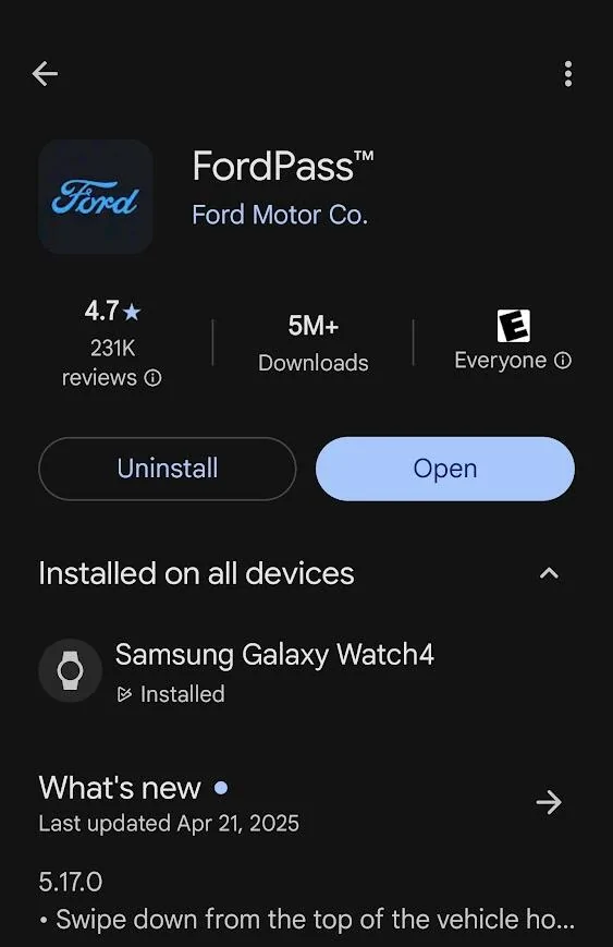 Ford F-150 Lightning FordPass 5.17.0 IOS & Android 1745348028949-3