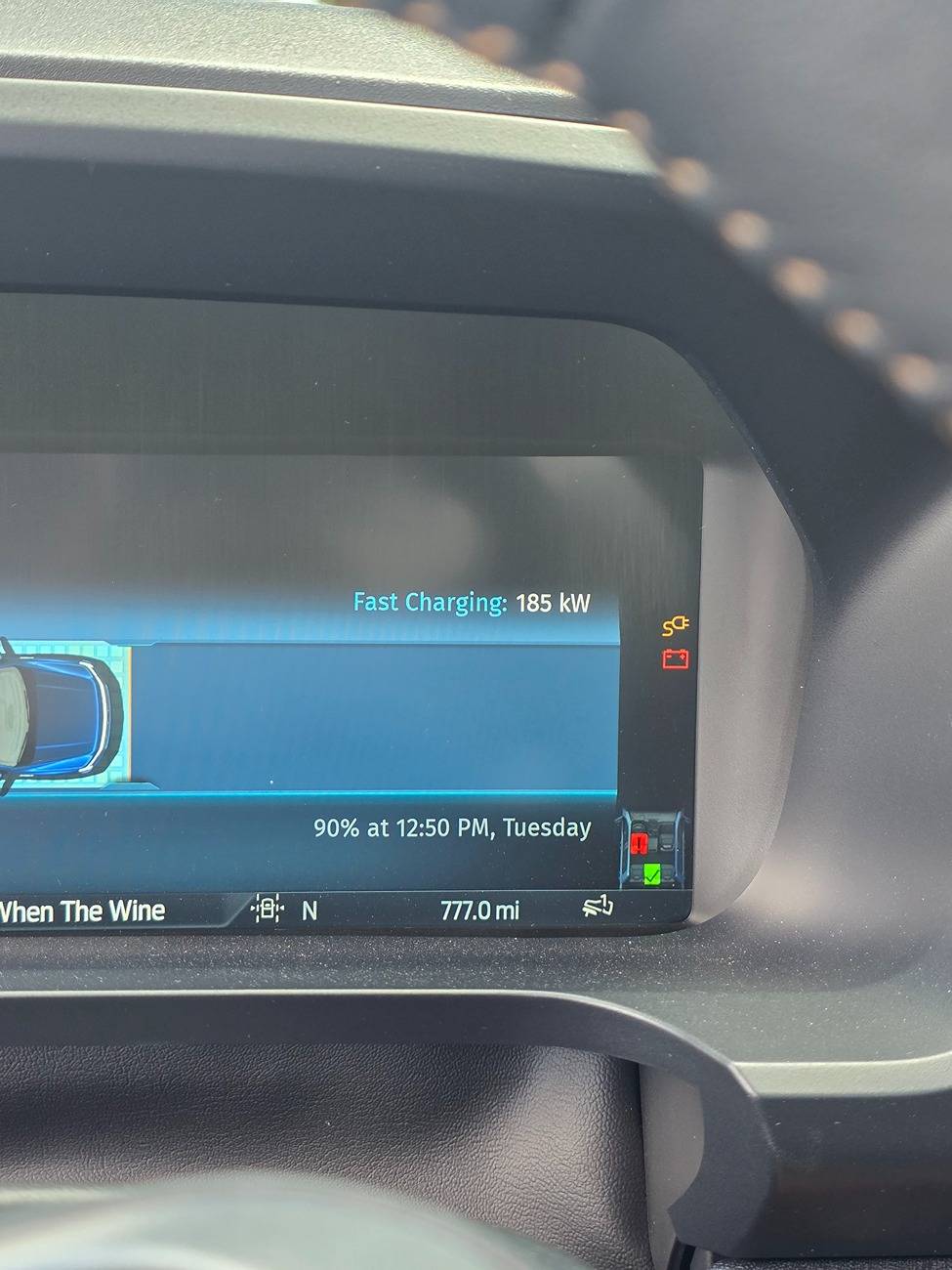 Ford F-150 Lightning Frist time using Tesla DC charger, work with Ford pass. Check out this sign in photo is this normal. 1000000493