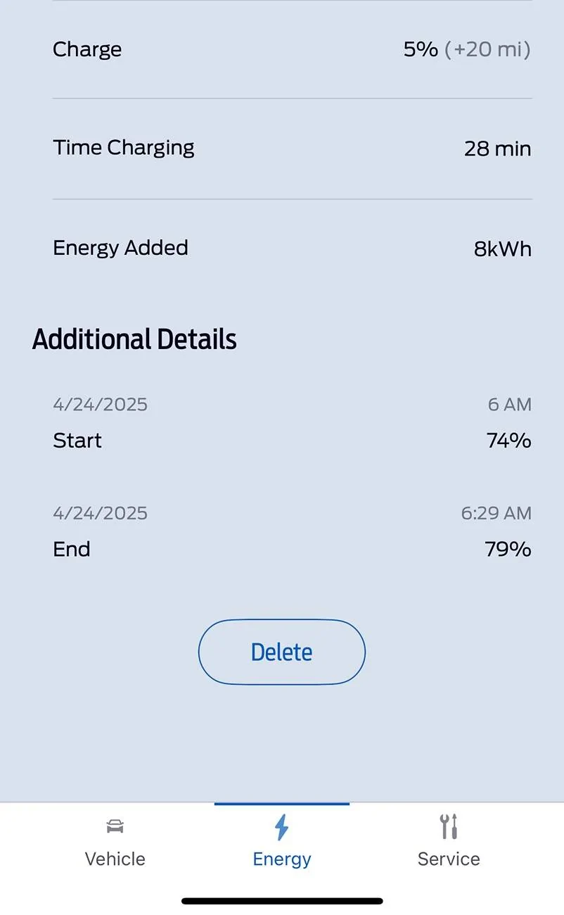 Ford F-150 Lightning Energy Added display wrong in FordPass? IMG_8426