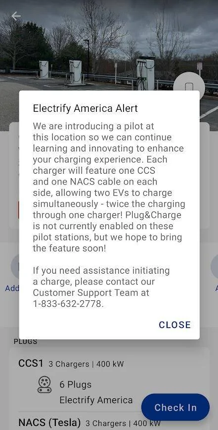 Ford F-150 Lightning Electrify America 400KW station with NACS connections 1745531180146-ph
