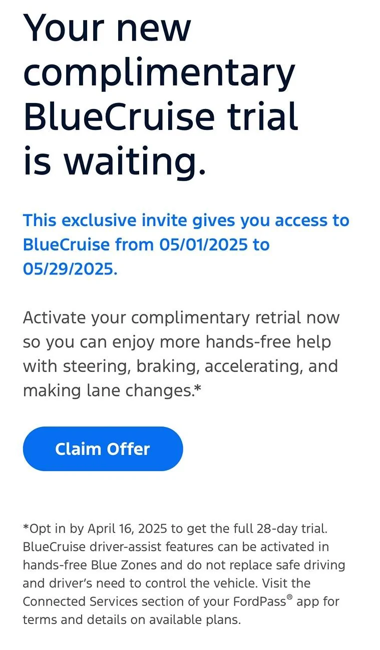 Ford F-150 Lightning Blue Cruise Offer and Feedback IMG_0779