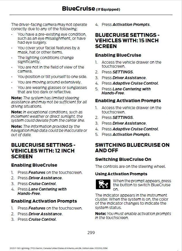 Ford F-150 Lightning Turn off BlueCruise pop up 1745879118241-vl