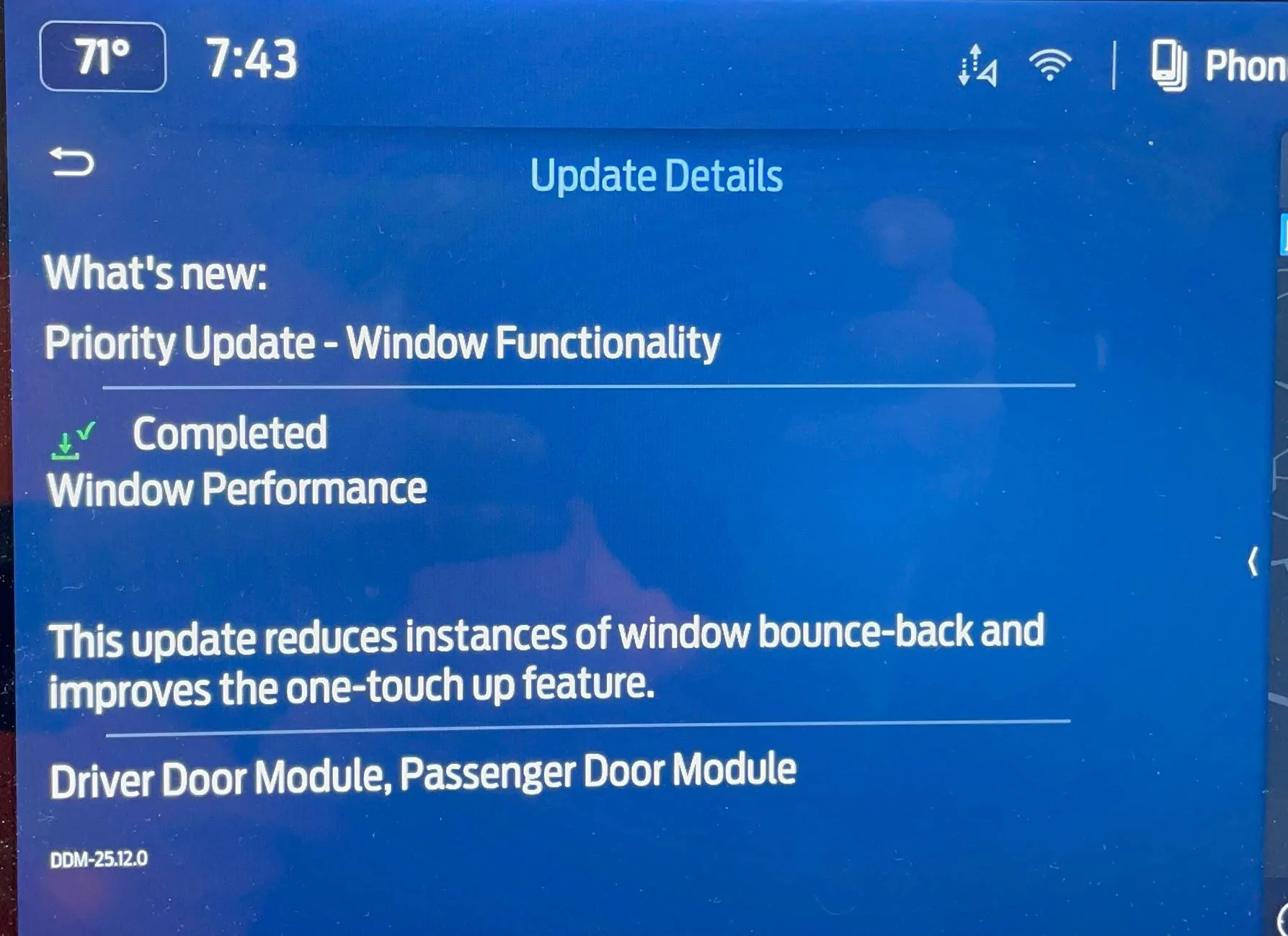 Ford F-150 Lightning Undocumented OTA Behavior on Update Thursday 5/1/2025 IMG_9745