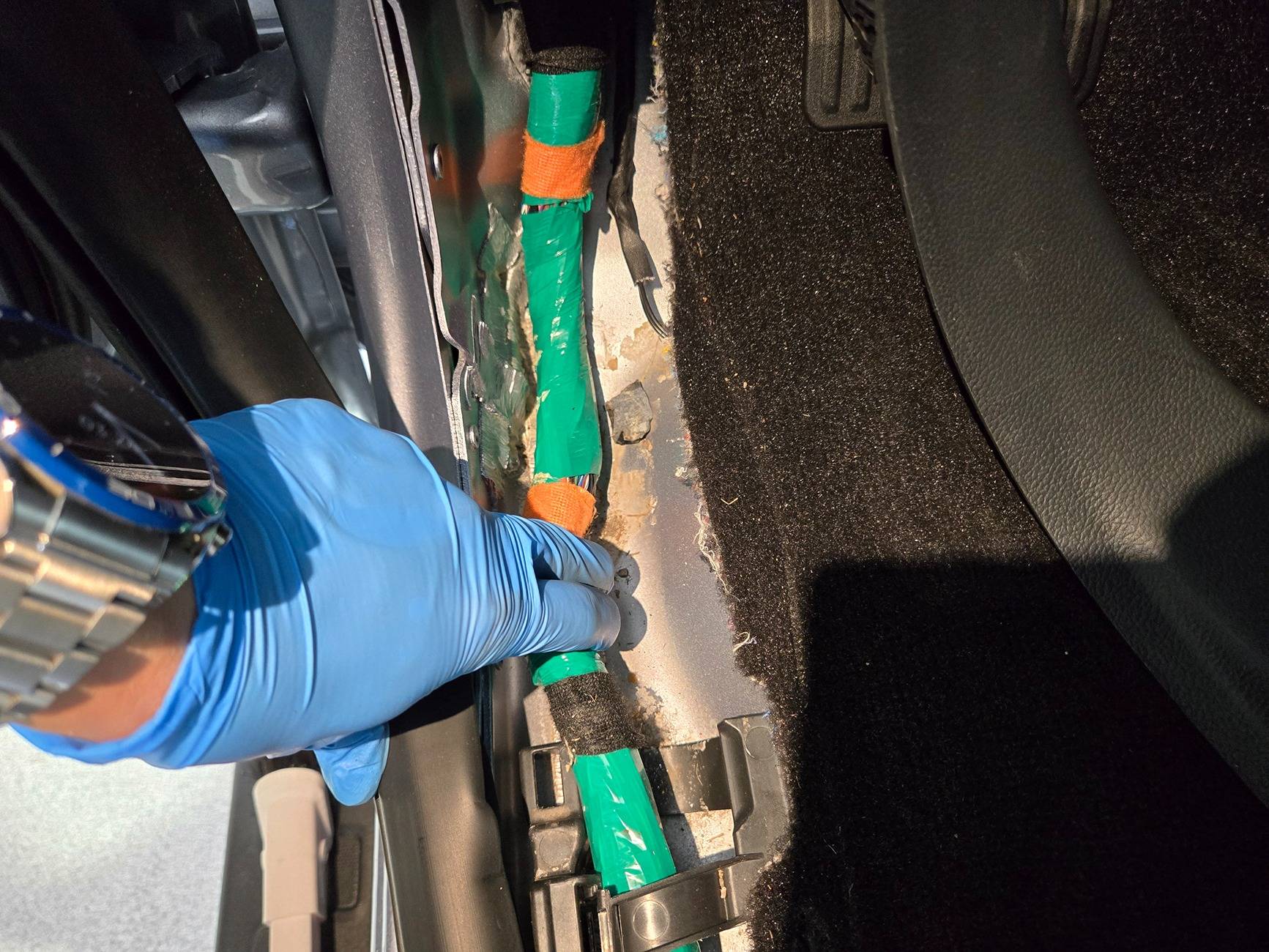 Ford F-150 Lightning PSA: Check under your door sill trim if you live in the rust belt!! 20250427_152427