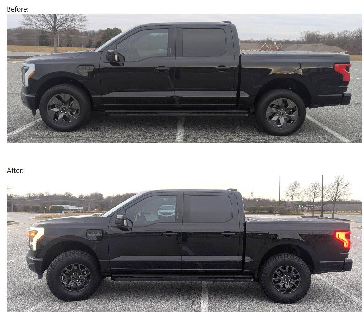 Ford F-150 Lightning Leveled Lightnings ? Anybody got before and after pics? 1746711193593-dr