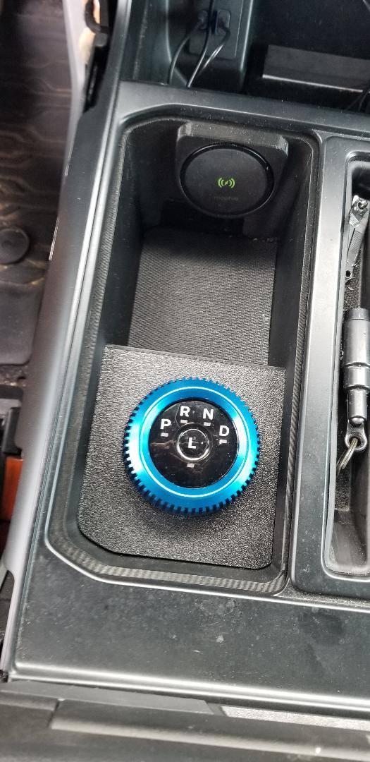 Ford F-150 Lightning Stick to Rotary Shift Knob Conversion w/ 3D Printed Rotary Shifter Holder 5 Spurs shifter cap 2