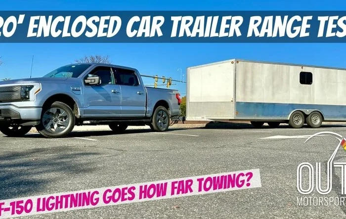 Range Test: F-150 Lightning Towing 20' Enclosed Car Trailer
