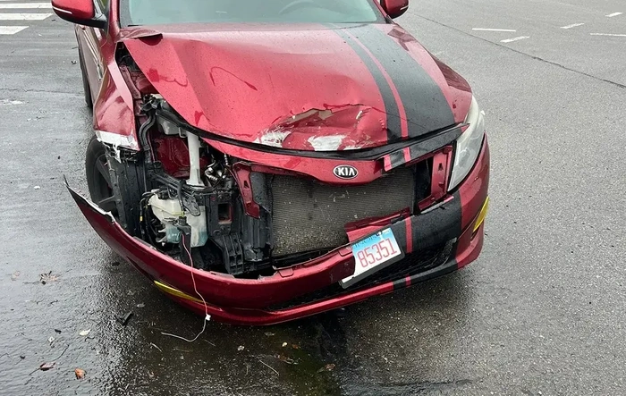Lightning vs. Kia collision - "Built Ford Tough"