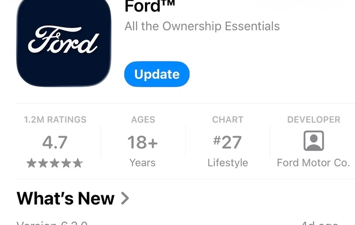 Ford app 6.3.0 update iOS